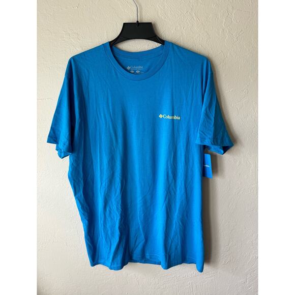 Men's Columbia Short Sleeve T-shirt in Blue, Size XL - Picture 1 of 4